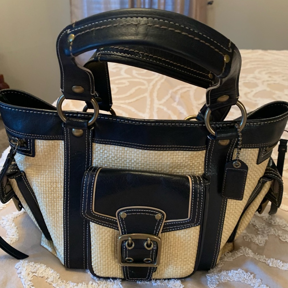 Coach Legacy Straw Tote.